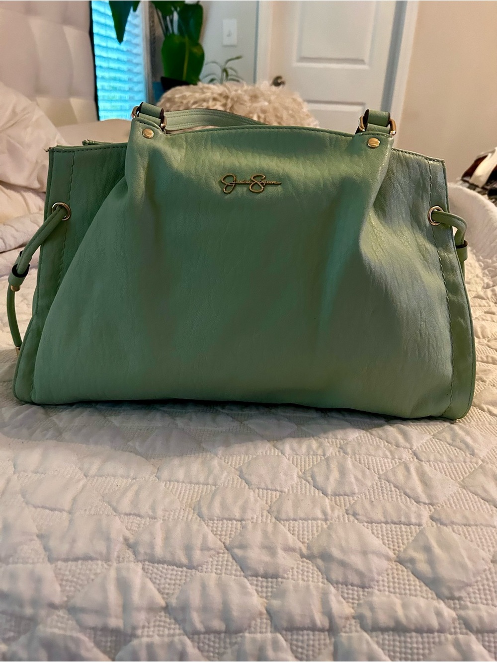 Jessica Simpson Mint Green Leather Shoulder Bag